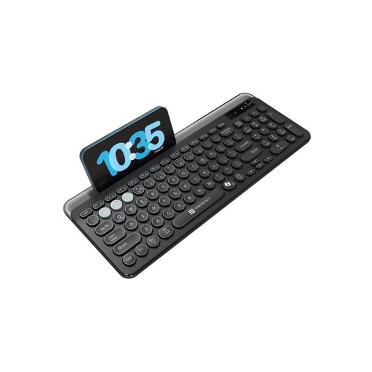 Portronics Bubble 3.0 Wireless Keyboard (POR 2195) | Bluetooth 5.3 + 2.4 GHz Dual Connectivity | Rechargeable Type‑C Battery | Full‑Size Layout with Numpad & Multimedia Hotkeys | Multi‑Device Pairing & Adjustable Stand | Slim Portable Design