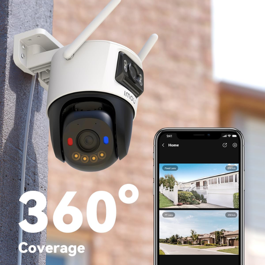 Imou 5MP+5MP Dual Lens CCTV Camera Home Outdoor| Pan-Tilt Wi-Fi Camera|IPC-S7XEP 10M0WED| AI Human and Vehicle Detection| Smart Color Night Vision| Red-Blue Warning Light| Two Way Talk| Privacy Mode| Weatherproof