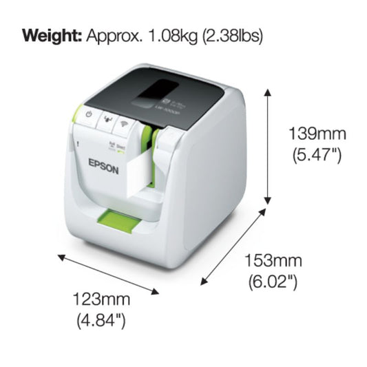 Epson LabelWorks LW-1000P Professional Thermal Label Printer with Wi-Fi, LAN & USB Connectivity (Up to 36 mm Tape Width)