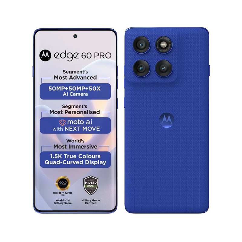 MOTOROLA Edge 60 Pro |16 GB RAM, 512 GB Storage|6.7-inch curved display|50MP + 50MP + 10MP | 50MP Front Camera|6000 mAh Battery