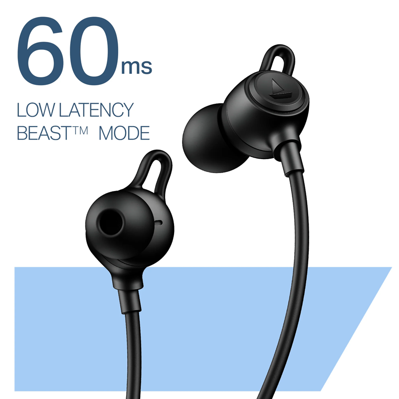 boAt Rockerz 200 Neckband with Environmental Noise Cancellation |IPX5 Water & Sweat Resistant| 60 Hours Playtime| Active Black