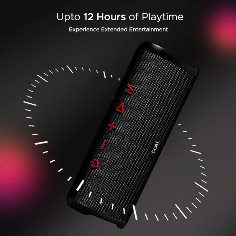 boAt Stone 750 Bluetooth Speaker with 12W Signature Sound| RGB LEDs| Up to 12 hrs Playback| TWS Mode| Bluetooth v5.3| AUX Port| TF Card| Built-in Mic| Voice Assistant & IPX5
