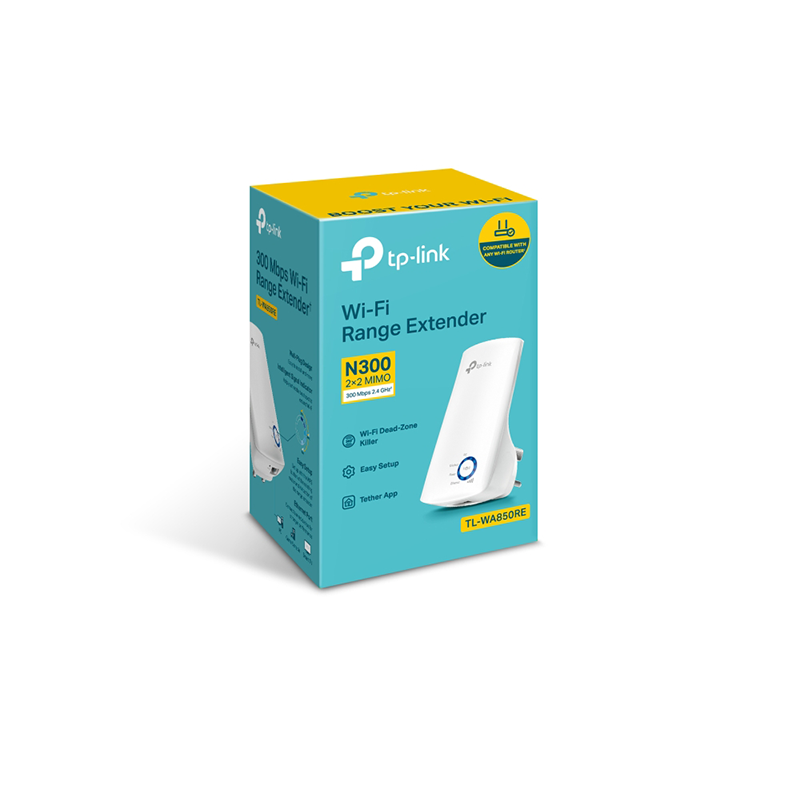 TP-Link TL-WA850RE N300 Wireless Range Extender, Broadband/Wi-Fi Extender, Wi-Fi Booster/Hotspot with 1 Ethernet Port, Plug and Play, Built-in Access Point Mode