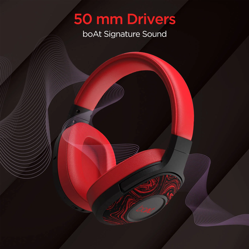 boAt Rockerz 550 Bluetooth Wireless Over Ear Headphones with Mic Upto 20 Hours Playback| 50MM Drivers| Soft Padded Ear Cushions and Physical Noise Isolation