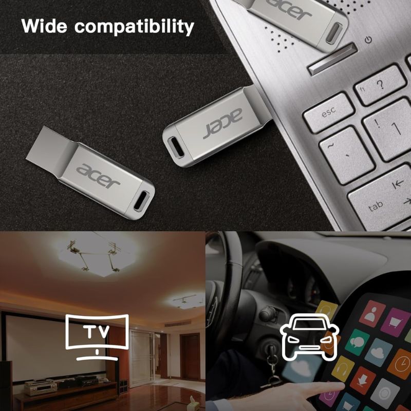 Acer UM310 256GB USB 3.2 Gen 1 Pendrive – High-Speed Flash Drive for Files, Photos, Videos, and Backups