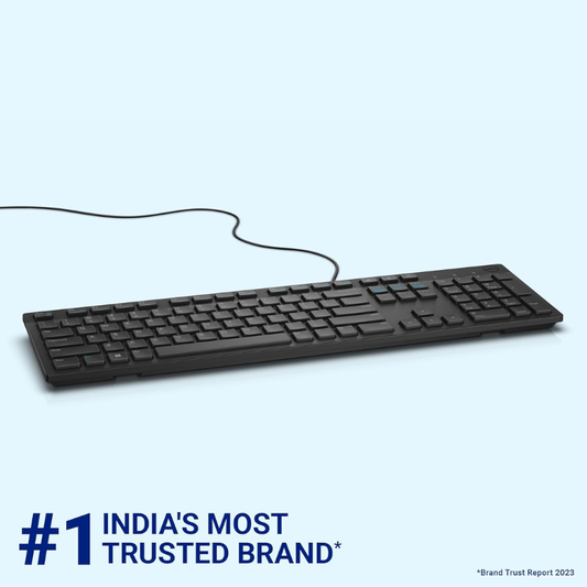 Dell KB216 Wired Multimedia Keyboard| Black| 44.17 x 12.73 x 2.44 cm Dimension| 3 year warranty