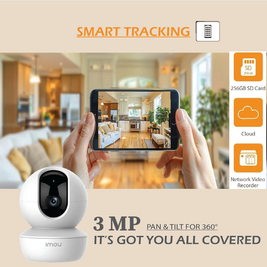 Imou Ranger S2 3MP WiFi Security Camera| IPC-DK2-3H1W-S2| Pan & Tilt for 360°| Human Detection| Smart Tracking| 2-Way Audio| Night Vision| Alexa Google Assistant| Up to 256GB SD Card Support