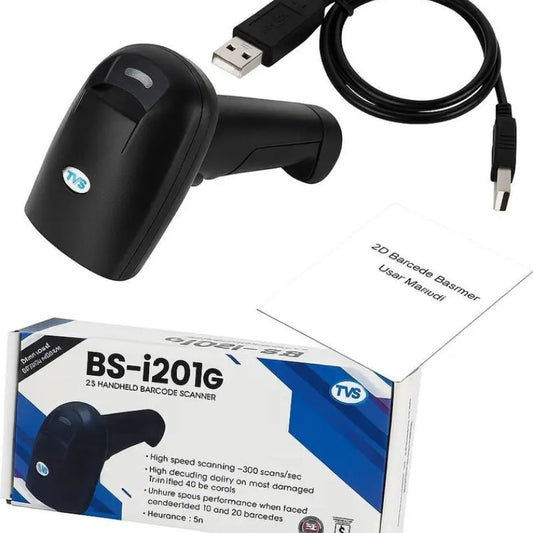 TVS 201G Lite Wired Barcode Scanner – High-Speed 1D Barcode Reader| USB Plug-and-Play|Durable Compact Design| Compatible with Windows| macOS|Linux & POS Systems| Perfect for Retail| Warehouse|and Inventory Management