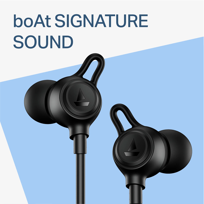 boAt Rockerz 200 Neckband with Environmental Noise Cancellation |IPX5 Water & Sweat Resistant| 60 Hours Playtime| Active Black