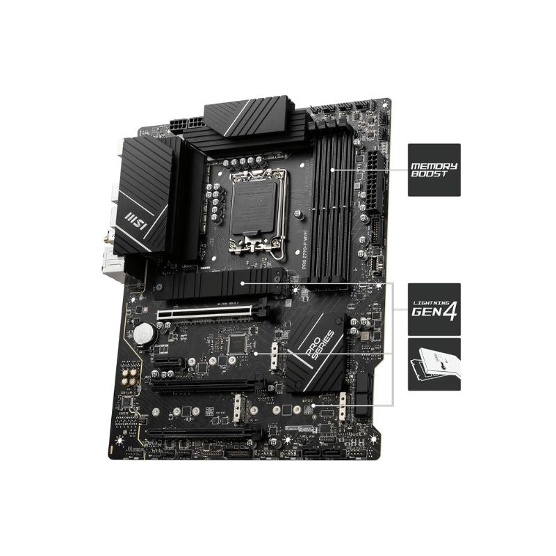MSI PRO Z790-P WiFi Desktop Motherboard | Intel Z790 Chipset | DDR5 Memory Support up to 7000+MHz (OC) | 14+1+1 Phase Power Design | Lightning Gen 5 PCIe
