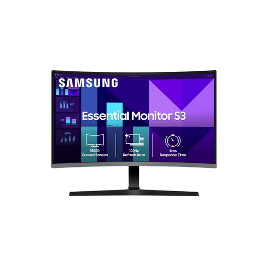 Samsung 32" (80 cm) S3 1500R Curved Monitor |FHD 1920 x 1080|100 Hz|4 MS | Ports-HDMI,VGA| Game Mode| Eye Saver Mode|LS32D390GAWXXL||Wall Mountable| Black