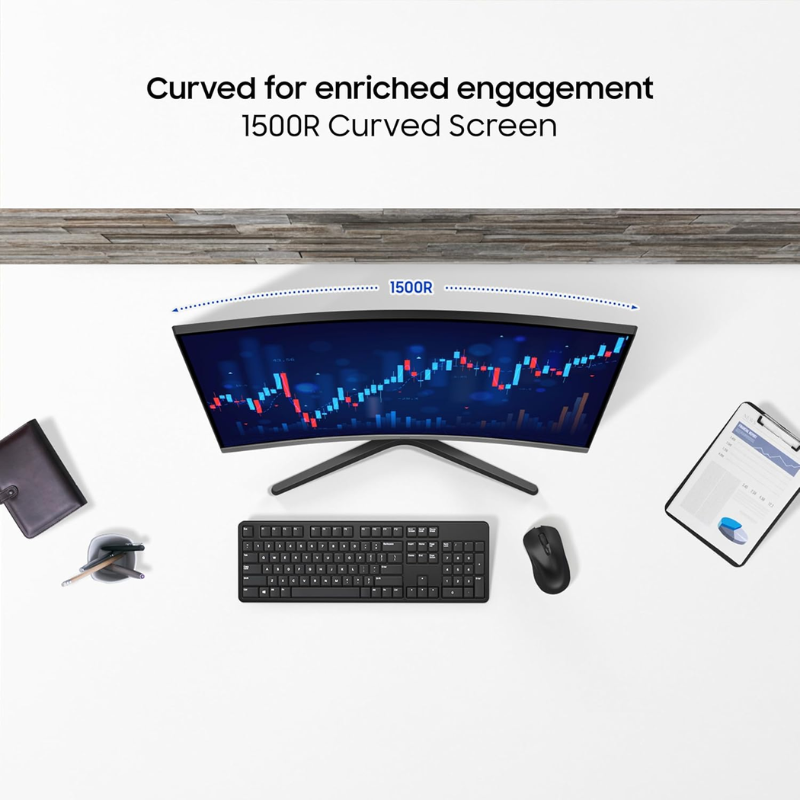 Samsung 32" (80 cm) S3 1500R Curved Monitor |FHD 1920 x 1080|100 Hz|4 MS | Ports-HDMI,VGA| Game Mode| Eye Saver Mode|LS32D390GAWXXL||Wall Mountable| Black