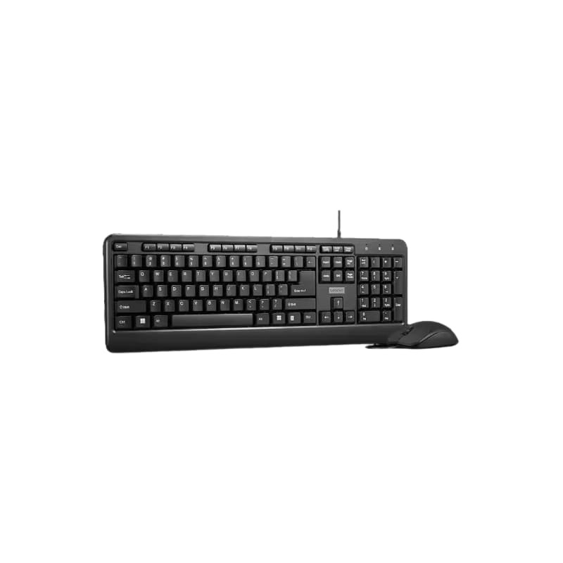 Lenovo KB 160 wired keyboard mouse combo |BLACK|USB 2.0| LED optical sensor|3 Years warranty