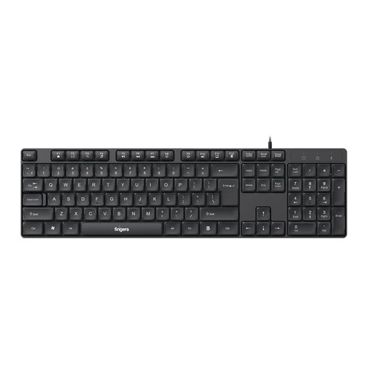 Fingers Wonderclicks K9 Wired USB Keyboard| Rich Black| Wired multimedia keyboard| Wired USB| 1 Year warranty