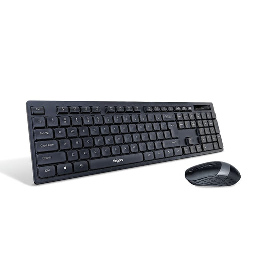 Fingers AeroClicks Combo Wireless Keyboard and Mouse Set| Black| Multi-device Keyboard| 3 years warranty