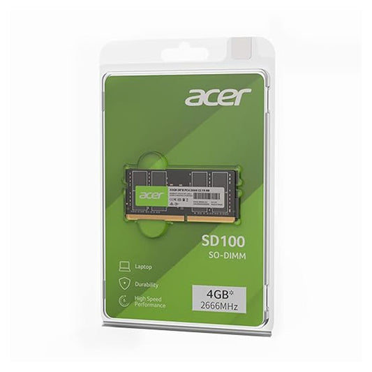 Acer SD100 4GB DDR4| SO-DIMM Laptop RAM Memory |Module 2666MHz 260-Pin High Speed Internal Memory Upgrade for Compatible Notebooks and Laptops