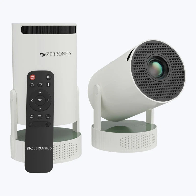 Zebronics ZEB-PIXAPLAY 76B Smart LED Projector | 4000 Lumens | 4K Input Support | Wi-Fi & Bluetooth | Built-in Speaker | HDMI & USB | Home Theater & Office Projector
