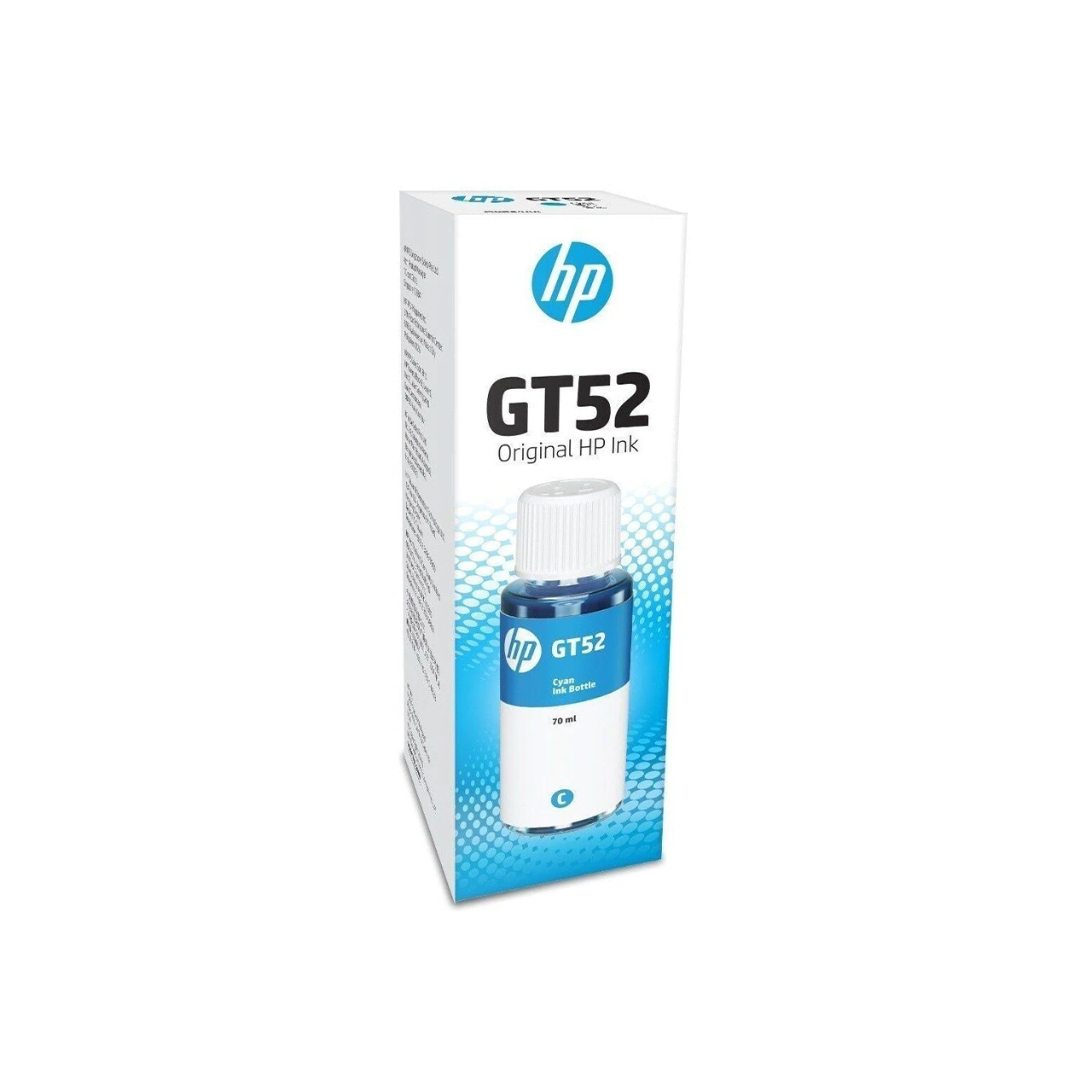 HP GT52 Original Ink Bottle (Cyan, 70ml) | Vibrant| Smudge-Free & Fade-Resistant Color Printing | Easy Spill-Free Refill | High Page Yield for HP Smart Tank Printers | Ideal for Home & Office