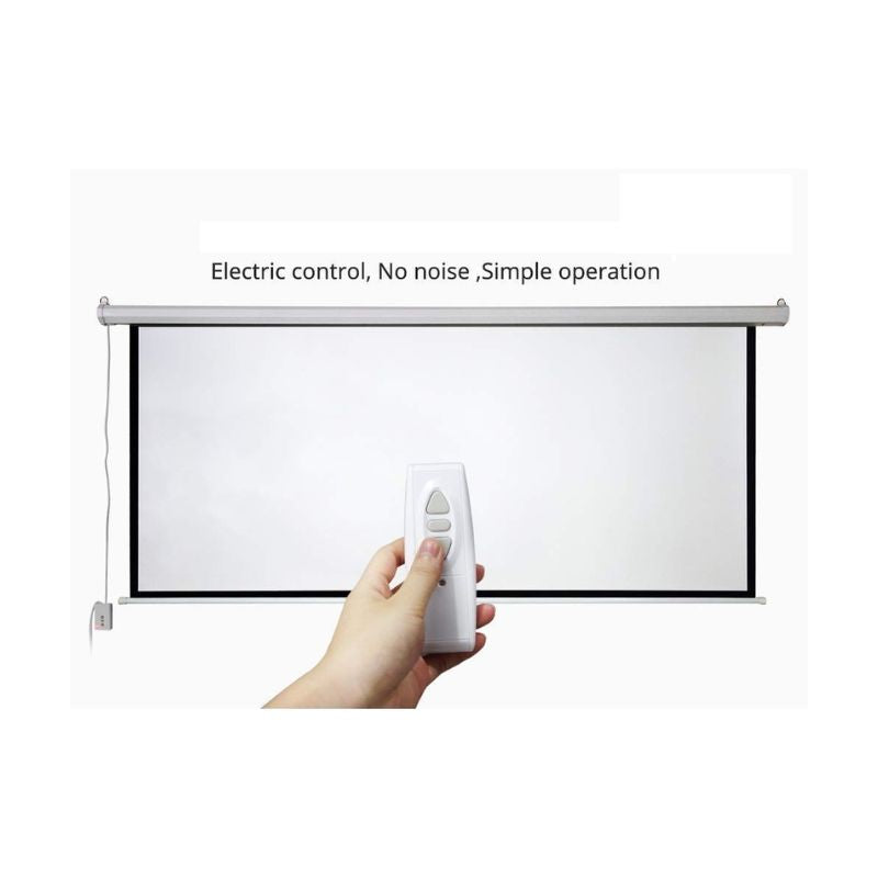 Technolite Motorized Projection Screen 7×5 ft – Remote Controlled, Wall/Ceiling Mount, 4:3 Aspect Ratio