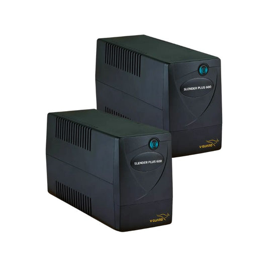 V-Guard Slender Plus 600 | 600VA Home UPS | Desktop & Monitor Backup | Line-Interactive UPS | Short-Circuit Overload Protection