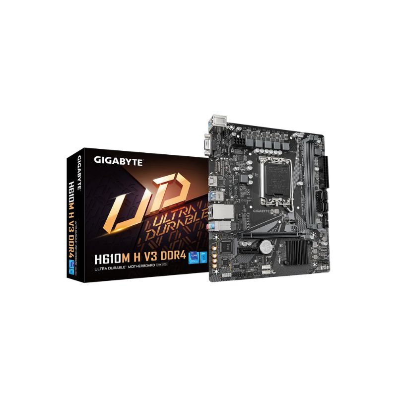 Gigabyte Intel H610M H V3 DDR4 Micro|ATX Motherboard |LGA1700 Socket| 12th/13th/14th Gen CPU Support| Dual-Channel DDR4| PCIe Expansion| High-Speed Connectivity & Reliable Power Design