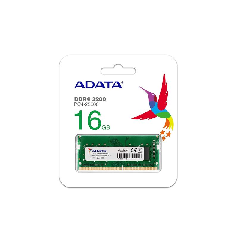 ADATA 16GB Laptop RAM DDR4 | 3200MHz Speed | PC4-25600 | 260-Pin SO-DIMM for Laptops & Mini PCs | 1.2V Power Efficient | Reliable Micron/ADATA IC Chips | Lifetime Warranty Support