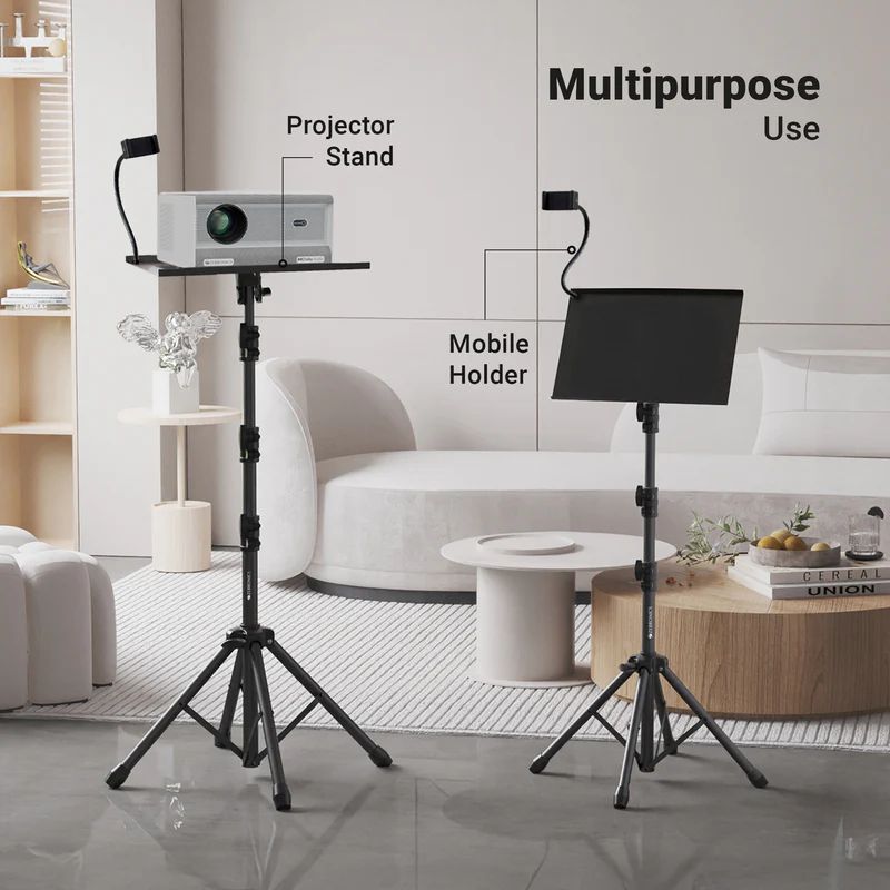 Zebronics ZEB PSH10 Projector Stand | Adjustable & Portable Projector Mount for Home Theater, Office & Classroom