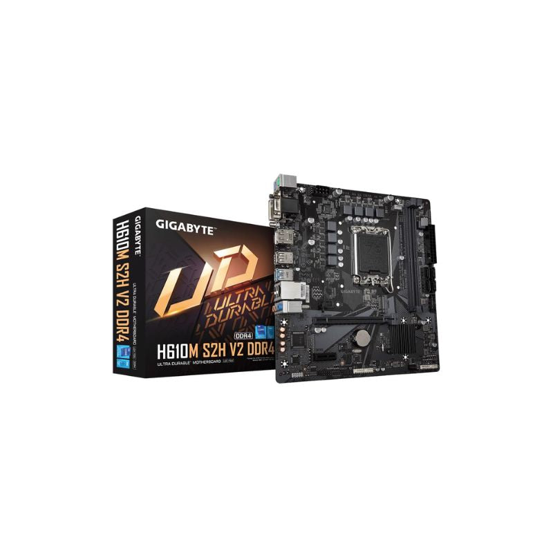GIGABYTEH610M K DDR4 Micro‑ATX Motherboard | Intel H610 Chipset| LGA 1700|DDR4 up to 64 GB| PCIe 4.0 x16 M.2 + SATA Storage| Gigabit LAN & HD Audio | Ultra Durable Build