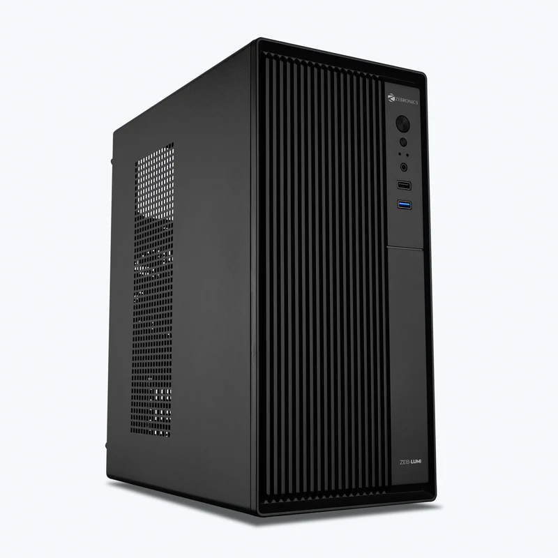 Zebronics Zeb Lumi Black Cabinet | Mid Tower ATX Cabinet | Tempered Glass Side Panel | USB 3.0 | High Airflow | Black