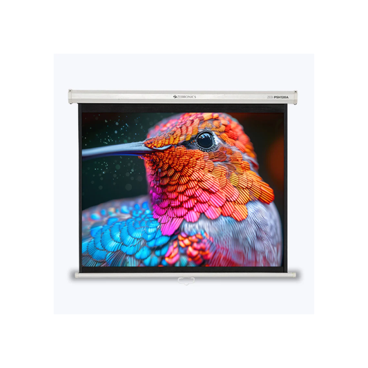 ZEBRONICS ZEB-PSH120A 120 Inch Instalock Projector Screen – Manual Pull-Down, Matte White Surface, Wall/Ceiling Mount for Home Theater, Classroom, Office, and Events