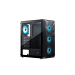 Ant Esports ICE‑112 Mid-Tower Gaming PC Case – Black, Mesh Front Panel with Anti-Dust Filter, Tempered Glass Side Panel, RGB/ARGB Compatible, 7 Expansion Slots, Supports ATX/Micro-ATX/ITX Motherboards, Multiple Fan & Liquid Cooling Support