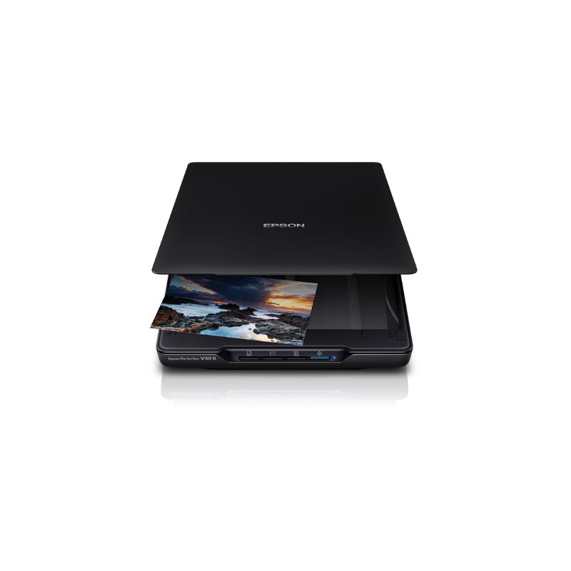 Epson Perfection V39II | A4 Flatbed Photo & Document Scanner | ReadyScan LED Instant Scanning | USB-Powered & Compact Design | Built-in Kickstand & Detachable Lid | Easy Scan to Cloud & PDF