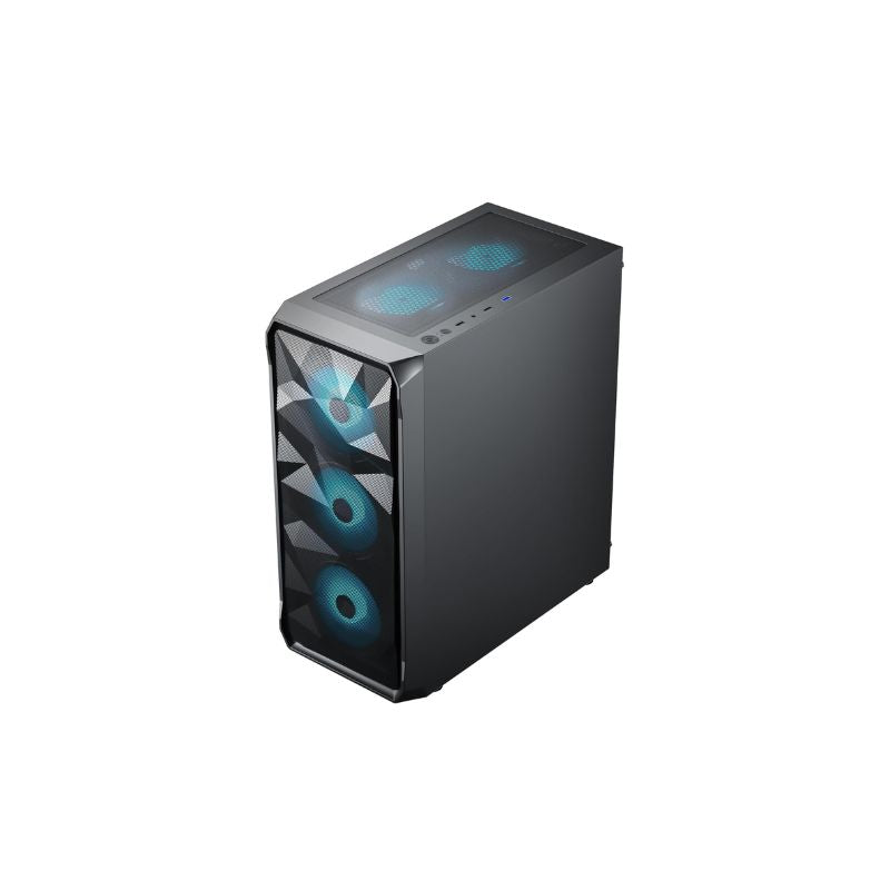 Ant Esports ICE‑112 Mid-Tower Gaming PC Case – Black, Mesh Front Panel with Anti-Dust Filter, Tempered Glass Side Panel, RGB/ARGB Compatible, 7 Expansion Slots, Supports ATX/Micro-ATX/ITX Motherboards, Multiple Fan & Liquid Cooling Support