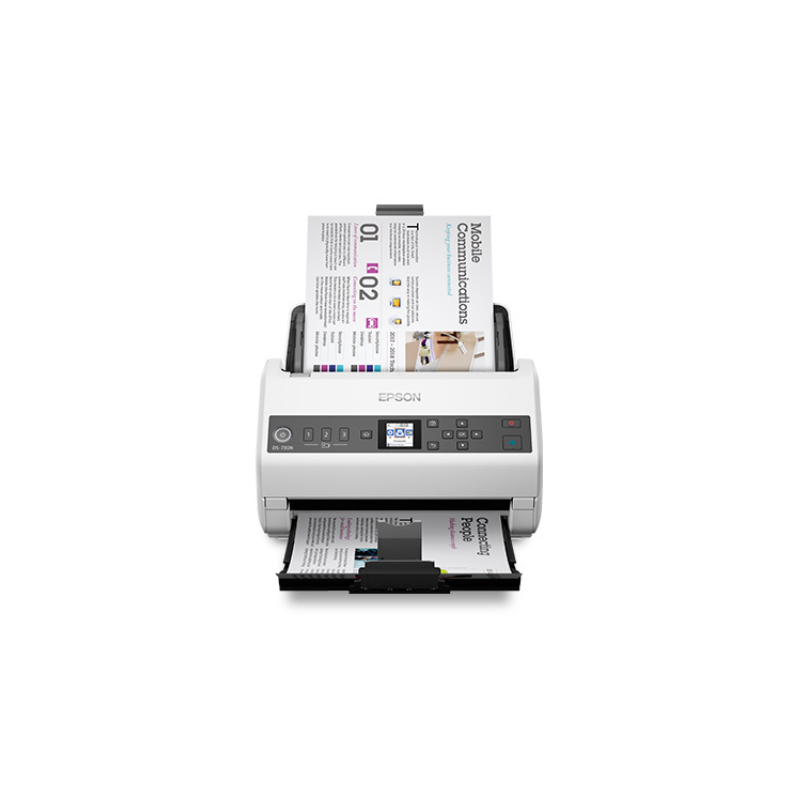 Epson DS‑730N Network Color Document Scanner | Fast 40 ppm / 80 ipm Duplex Scanning | 100‑Sheet ADF | 600 dpi Optical Resolution | USB & Ethernet Connectivity | Ideal for Business Workflows