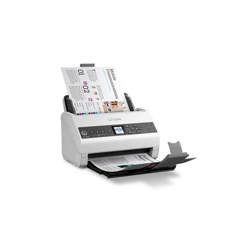 Epson DS‑730N Network Color Document Scanner | Fast 40 ppm / 80 ipm Duplex Scanning | 100‑Sheet ADF | 600 dpi Optical Resolution | USB & Ethernet Connectivity | Ideal for Business Workflows
