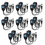 TJMD Passive Video & Power Balun – HD-CVI/TVI/AHD/CVBS Compatible, Plug-and-Play, Supports 720P/1080P CCTV Cameras, UTP CAT5/CAT6 Transmission RJ45/DC/BNC/RCA Audio Connector, 8-Pair Pack