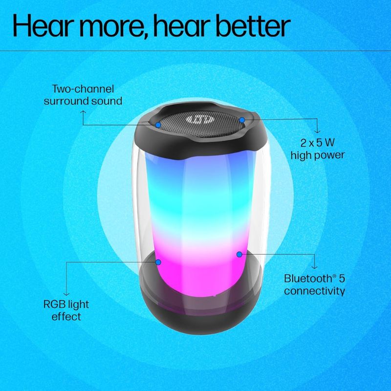 HP DHS-5100 Wired Speaker | USB Powered Multimedia Speaker System | Stereo Sound Desktop Speaker for PC Laptop TV Mobile | Compact Wired Speaker with Deep Bass and Volume Control for Home Office Gaming Entertainment