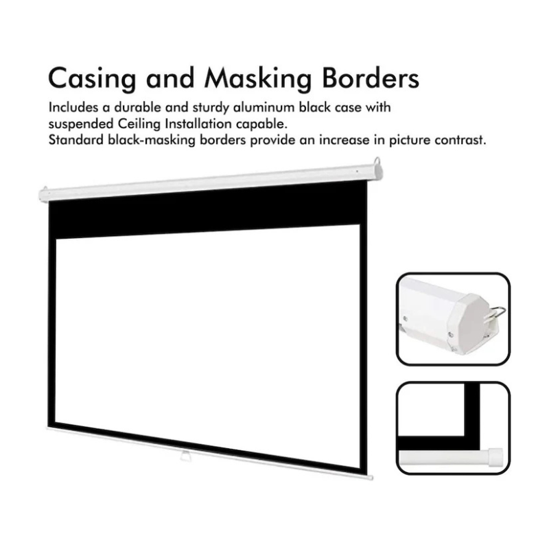 INLIGHT Imprint 110″ 16:9 Motorized Projector Screen with Remote – Electric Home Theater & Office Projection”