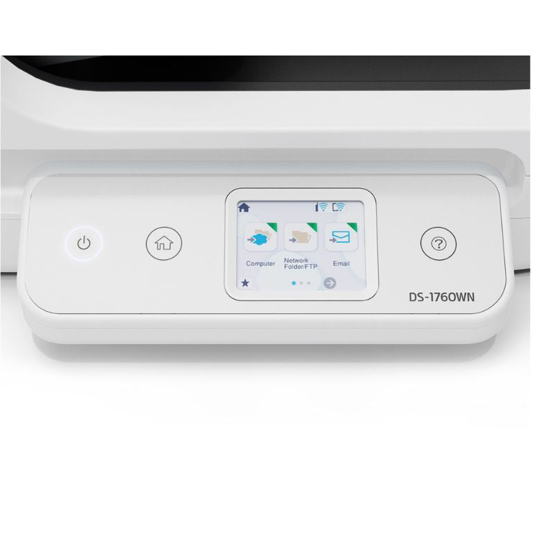Epson DS-1760WN | Network Flatbed Color Duplex Document Scanner | Wireless & Ethernet Connectivity | Auto Document Feeder | Single-Pass Duplex Scanning | 2.4″ Touchscreen | Workgroup Productivity