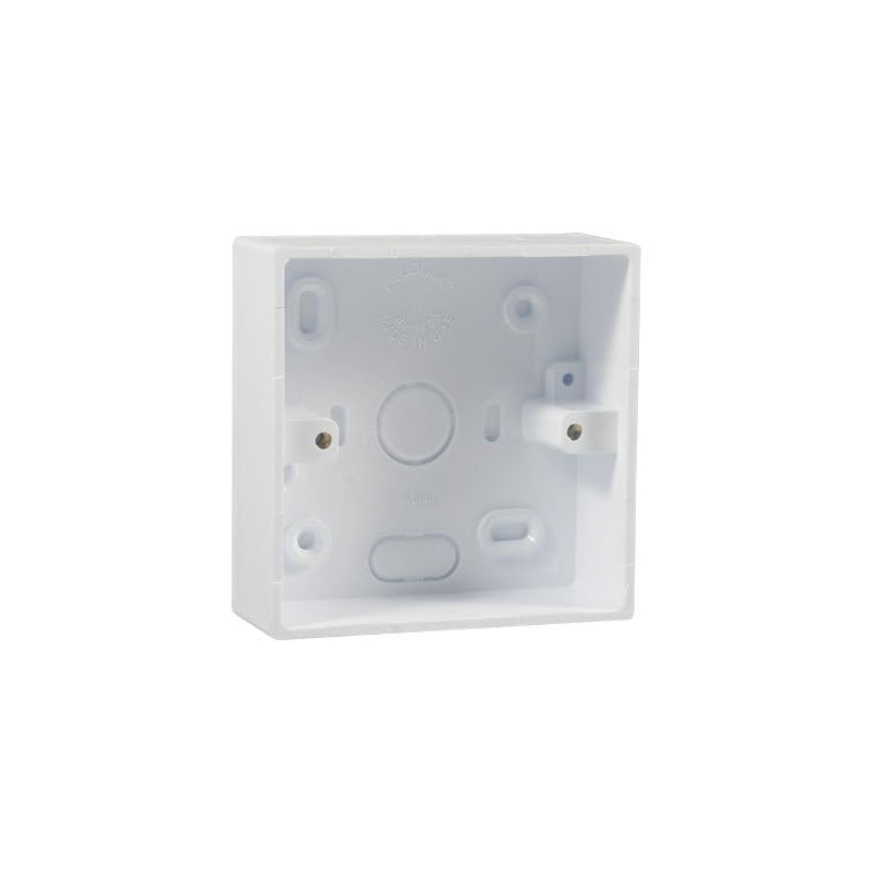 Netguard 3×3 Back Box | Surface Mount Network Box for Keystone Jacks and Faceplates, Durable PVC Plastic, White | Home, Office & Commercial Structured Cabling