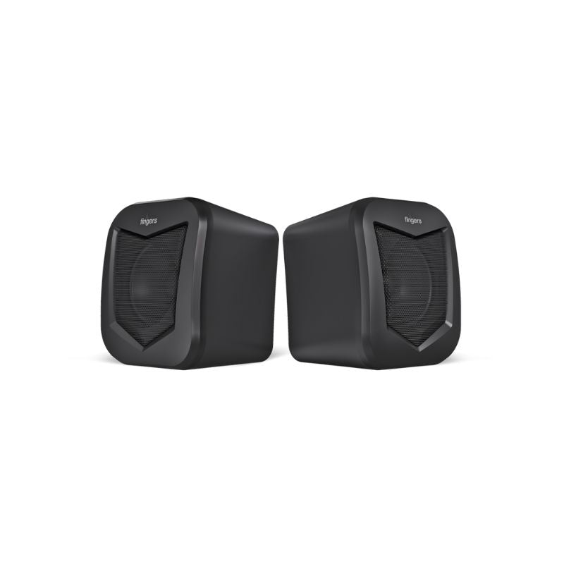 FINGERS DeskSound 2.0 | Compact Desktop Speakers for PC & Laptop | Simple Plug-n-Play | Space-Saving Design | 3.5mm Aux Input