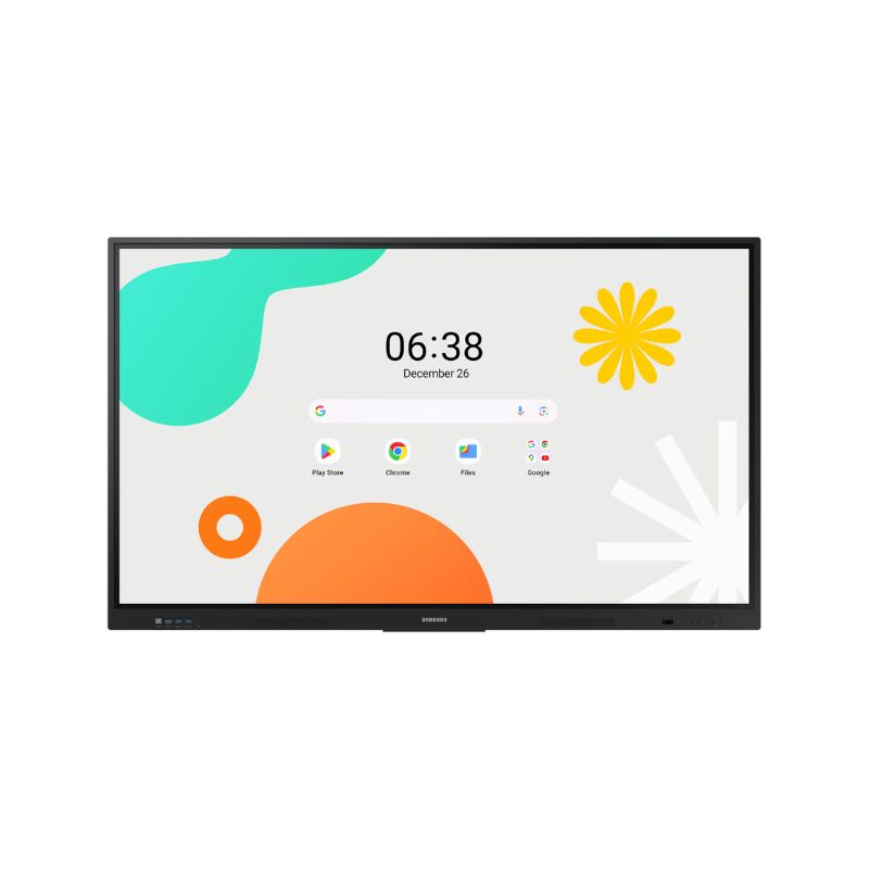 Samsung WA 86F Interactive Panel | 86″ 4K UHD Touch Display | Multi-Touch Collaboration | Wireless Screen Share | Built-in Smart Features | USB & HDMI Connectivity | Interactive Classroom & Meeting Solution