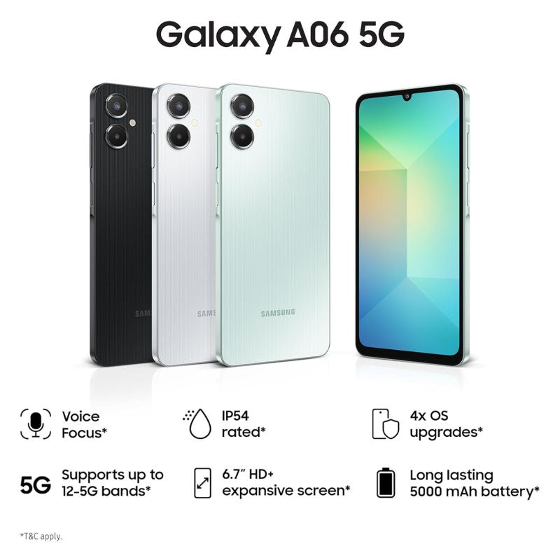 Samsung Galaxy A06 5G Smartphone (4GB RAM, 64GB Storage) | High|Speed 5G Connectivity|Vibrant Display| Long-Lasting Battery| Advanced Camera System Sleek & Stylish Design
