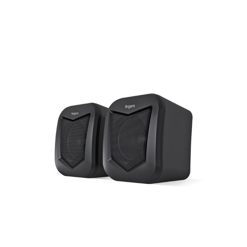 FINGERS DeskSound 2.0 | Compact Desktop Speakers for PC & Laptop | Simple Plug-n-Play | Space-Saving Design | 3.5mm Aux Input