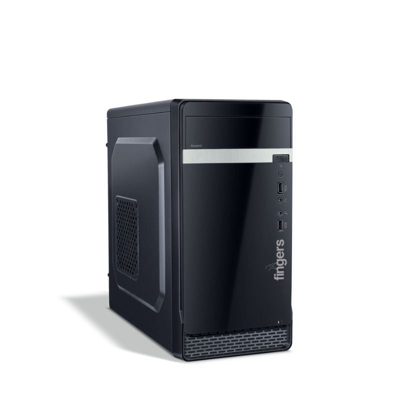 FINGERS Ascend C3 Micro-ATX PC Cabinet with Built-in SMPS – Compact Black Desktop Case with USB 3.0