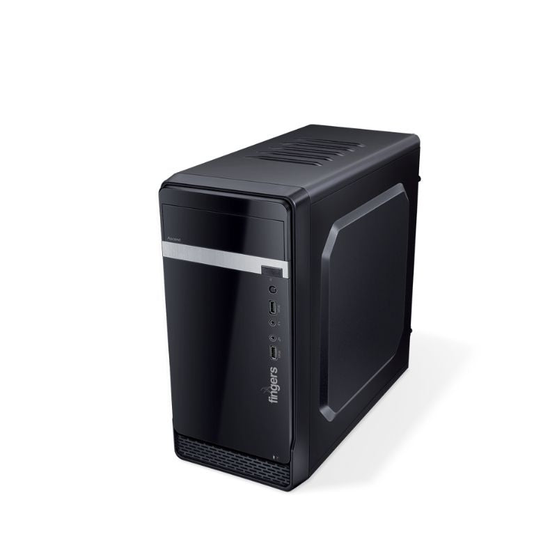 FINGERS Ascend C3 Micro-ATX PC Cabinet with Built-in SMPS – Compact Black Desktop Case with USB 3.0