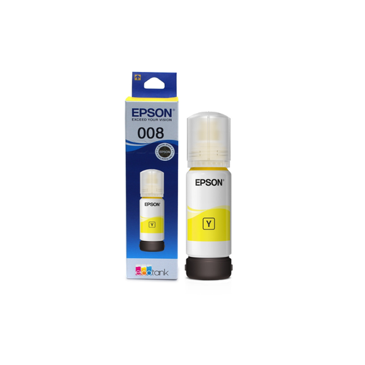 Epson 008 Yellow Ink Bottle |65 ml |Genuine High-Yield Dye Ink for Epson EcoTank Printers| Bright and Durable Color Printing| Compactable for Epson printers