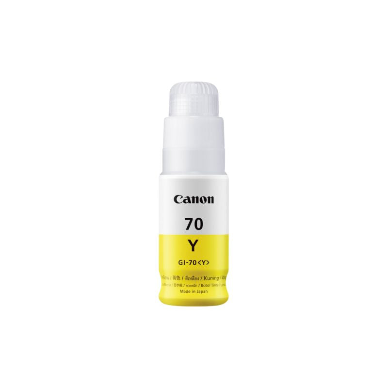 Canon GI-70 Yellow Ink Bottle |70 ml |Original High-Yield Ink for Canon PIXMA G Series Printers| Bright Color Output| Long-Lasting and Easy-to-Refill
