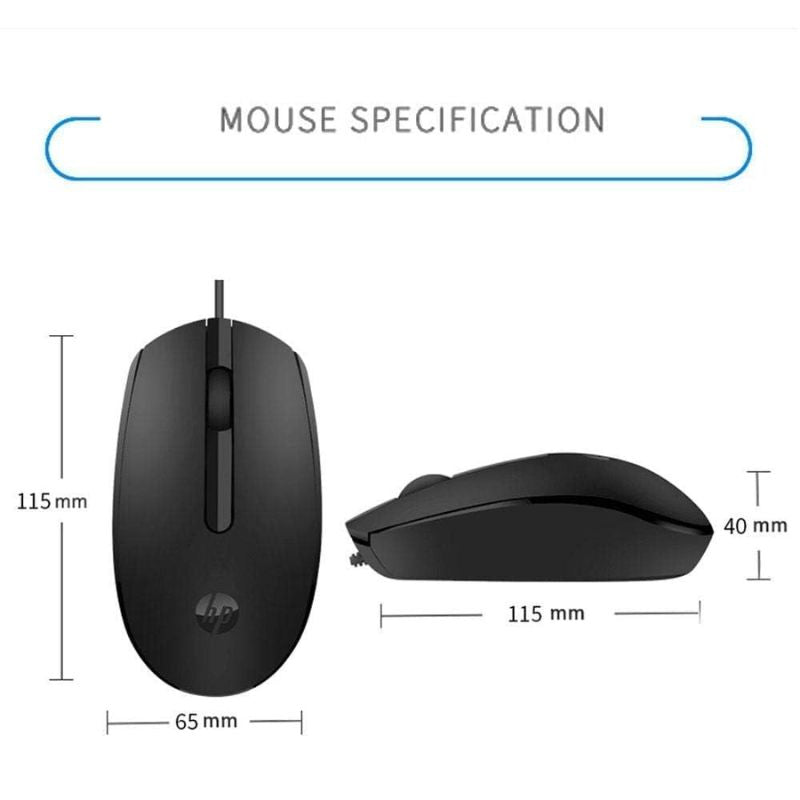 HP M10 Optical Wired Mouse | 1000 DPI Resolution | Professional & Sleek Desktop Mouse Universal USB Connectivity | Wear-Resistant Buttons | Lightweight Portable Design | 1-Year HP Warranty