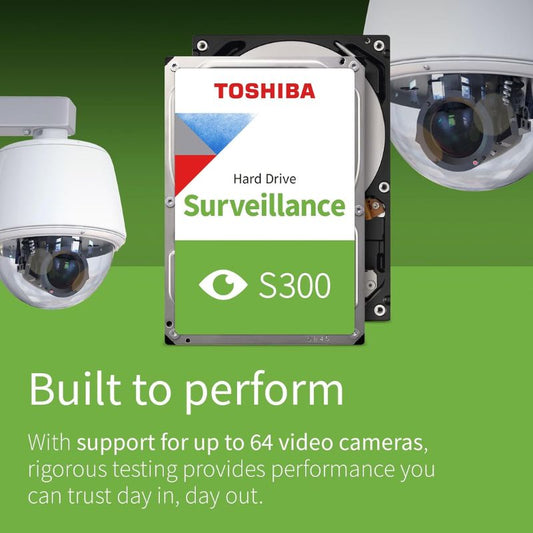 Toshiba 4TB S300 Surveillance Hard Drive – 3.5-inch Mechanical HDD, High-Speed 160MB/s Read, 150MB/s Write, RV Sensor, 24/7 Operation for DVR & NVR Security Systems”